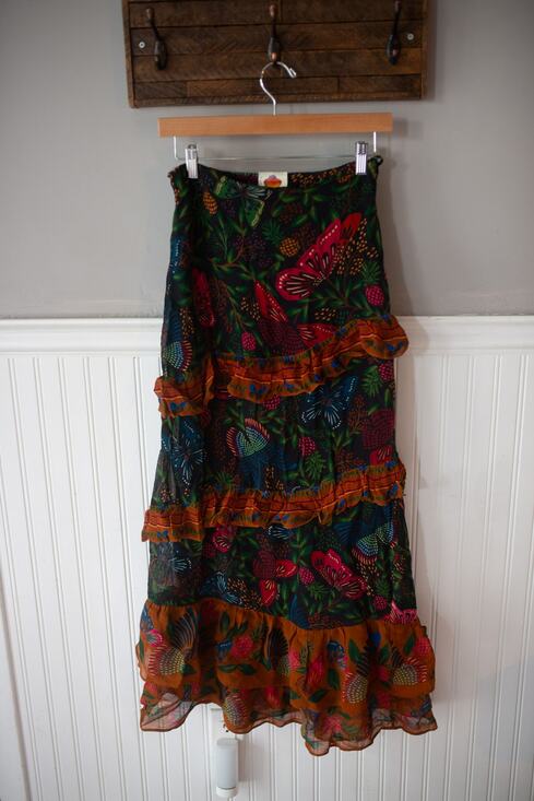 Anthropologie Dresses & Skirts - Anthropologie Farm Rio Garden Tiered Maxi Skirt XS FLAW